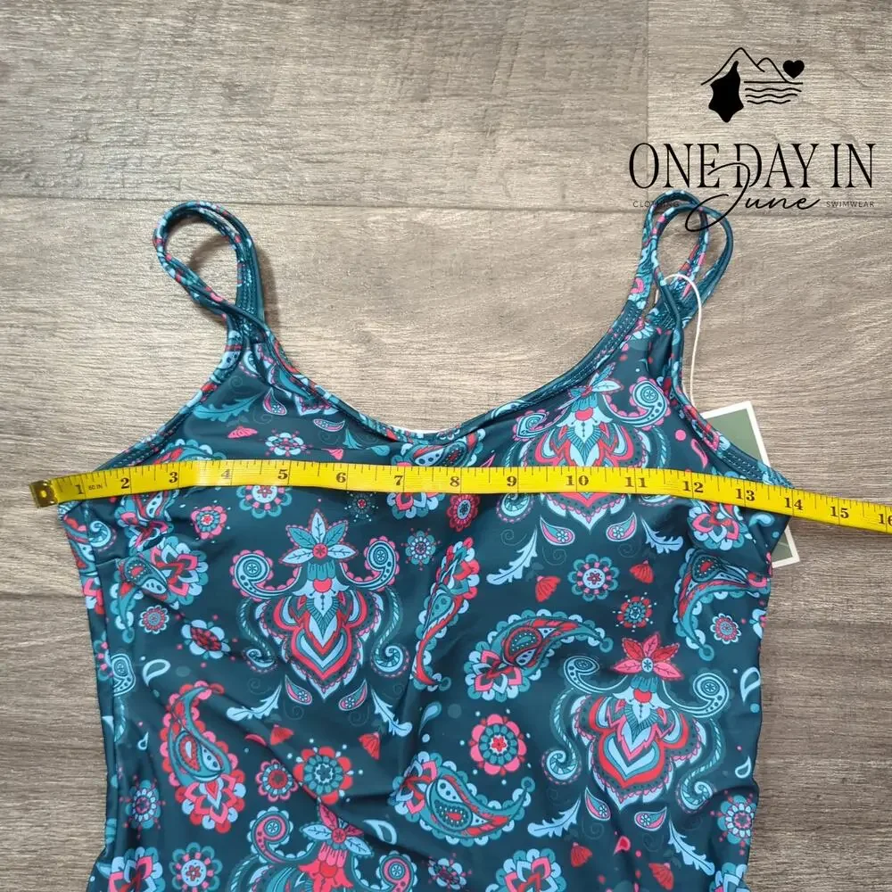 Eomenie Paisley Swimdress One Piece Swimsuit Size S - Picture 5 of 8